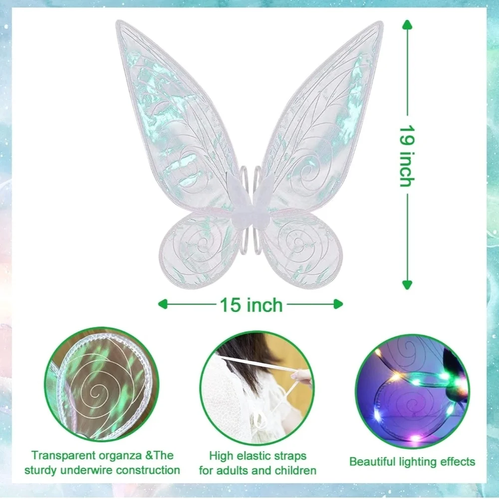 Colorful LED Butterfly Wings for Parties